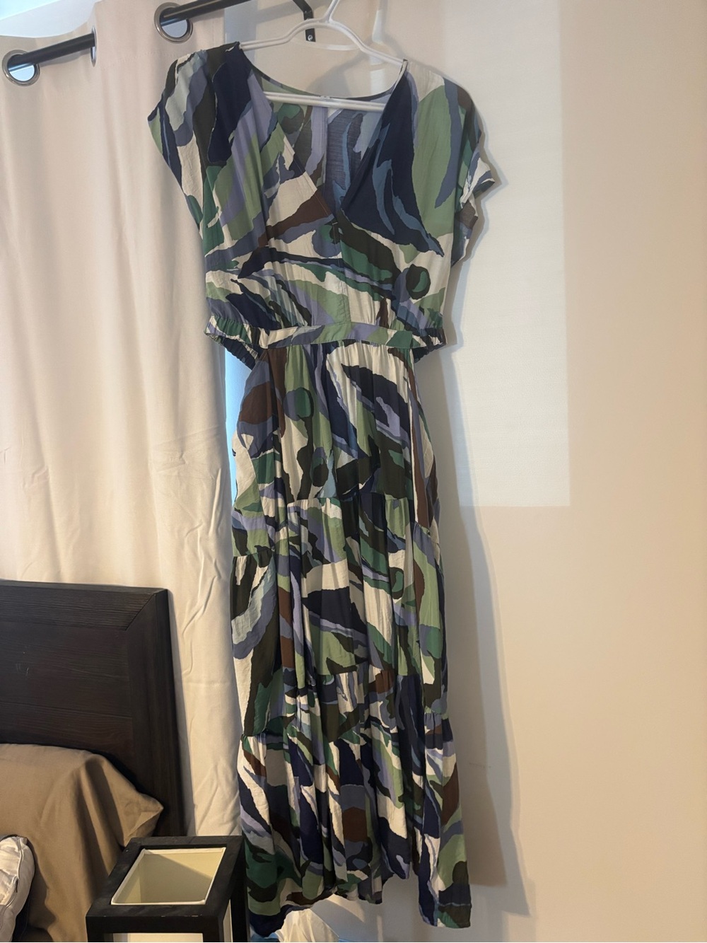 Reitmans Abstract V-Neck Tiered Maxi Dress